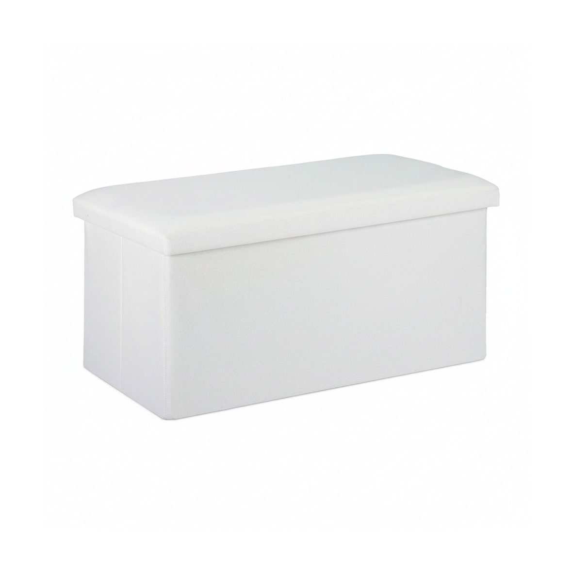 Relaxdays Sitzbank mit Stauraum, Leinen-Optik, gepolstert, Flur, Schlafzimmer, Truhenbank, HBT 38 x 76,5 x 38,5 cm, weiß
