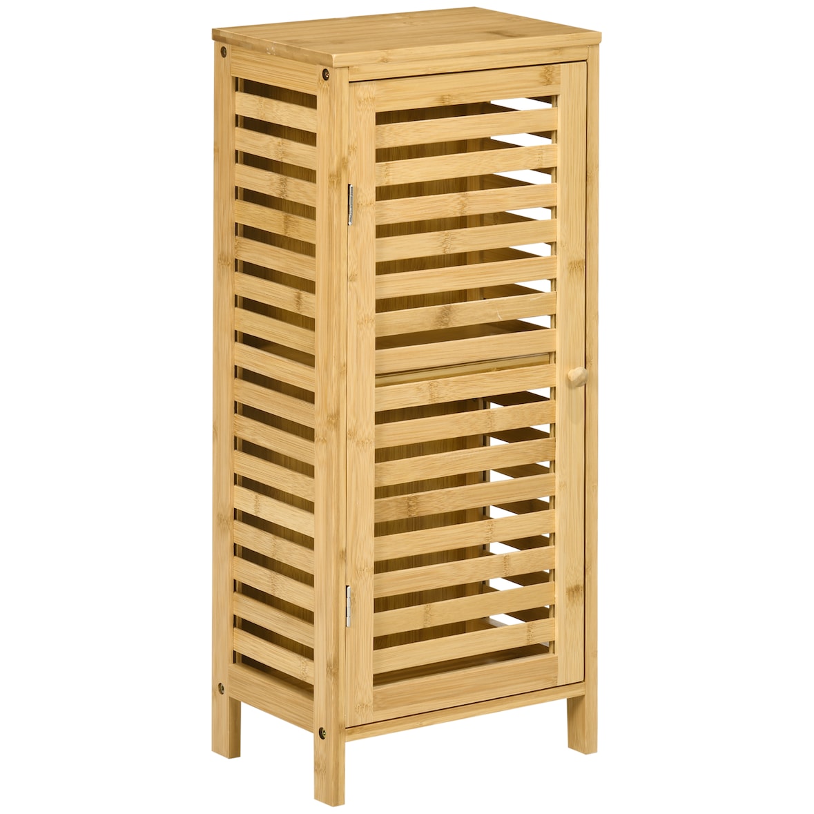 kleankin mueble auxiliar de baño de bambú armario de baño con estantes ajustables mueble de almacenaje para salón cocina antivuelco 30x19,9x70 cm