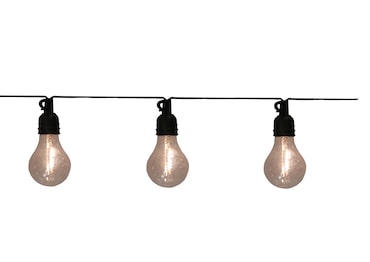 GIOCOPLAST Catena 10 lampadine A60 5m con filamento Led Bianco Caldo