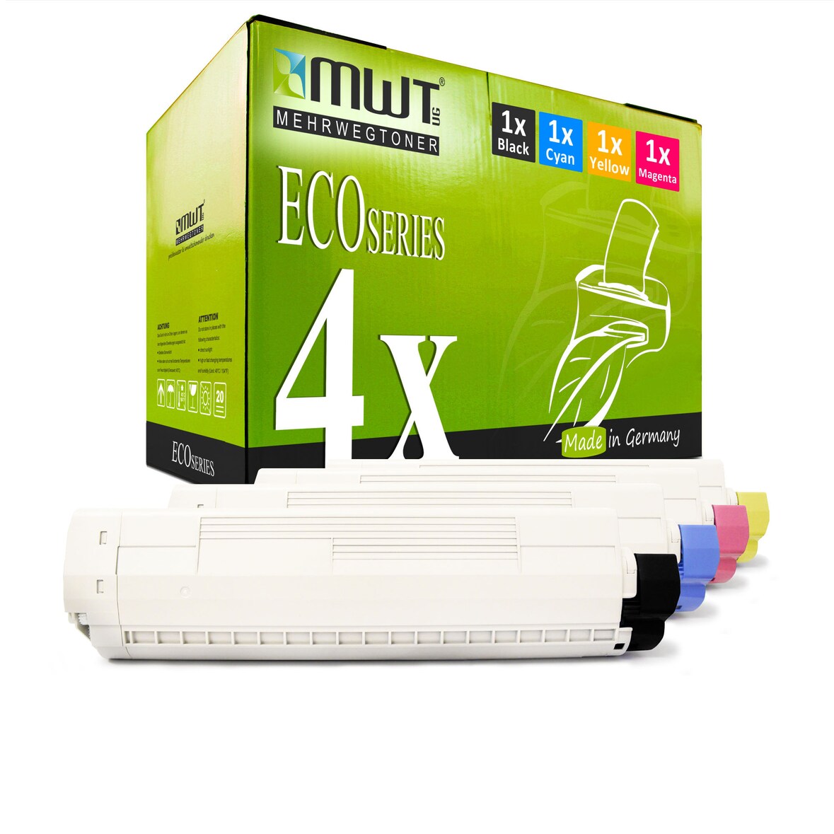4 Mehrwegtoner kompatible Lasertoner ersetzt OKI 42918915 42918913 42918916 42918914 Mehrfarbig