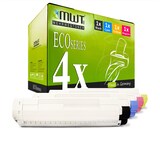 thumbnail of 4 Mehrwegtoner kompatible Lasertoner ersetzt OKI 42918915 42918913 42918916 42918914 Mehrfarbig