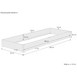 thumbnail of Funktionsbett Bettrahmen Fichte 80x200 Gästebett Bodenbett mit wählbarem Zubehör V-60.69-08 Rollrost inkl.