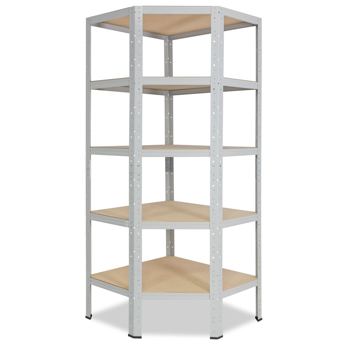 shelfplaza OFFICE 180x70x40 cm Eckregal in lichtgrau mit 5 Böden und 175 kg Traglast pro Boden