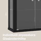 thumbnail of K-Möbel Vitrine Suspensa Vidro 80x60x25 cm Made in Germany com 2 prateleiras de vidro ESG ajustáveis Preto