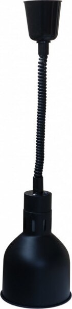 Une lampe chauffante noire avec un col flexible.