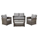 thumbnail of SVITA ROMA Polyrattan Lounge Rattan Garten Möbel Set Essgruppe mit Tisch Braun