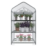thumbnail of Serra A 3 Ripiani Da Giardino Per Orto Telaio In Acciaio Verniciato Telo In PVC Trasparente Porta Avvolgibile Apertura A Cerniera 69x49x125 Cm