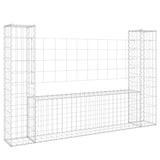 thumbnail of vidaXL Gabionenkorb U-Form mit 2 Säulen Eisen 140x20x100 cm