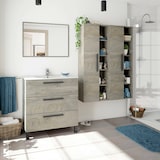 thumbnail of Dmora Säule für das Badezimmer LosAngeles, Säulenschrank für Badezimmer mit 1 Tür, Hängeschrank mit 5 Einlegeböden, 51x25h135 cm, Eiche
