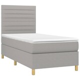 thumbnail of vidaXL Boxspringbett mit Matratze & LED Hellgrau 90x190 cm Stoff