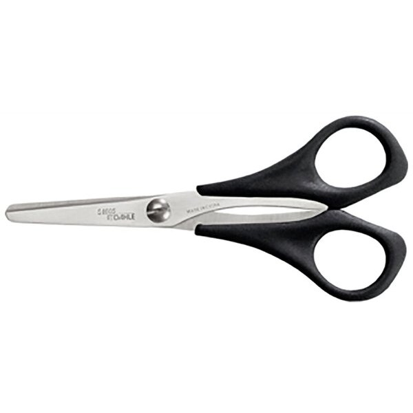 Papierschere 13cm, schwarzer ergonomischer Kunststoffgriff, rostfreie Stahlklingen