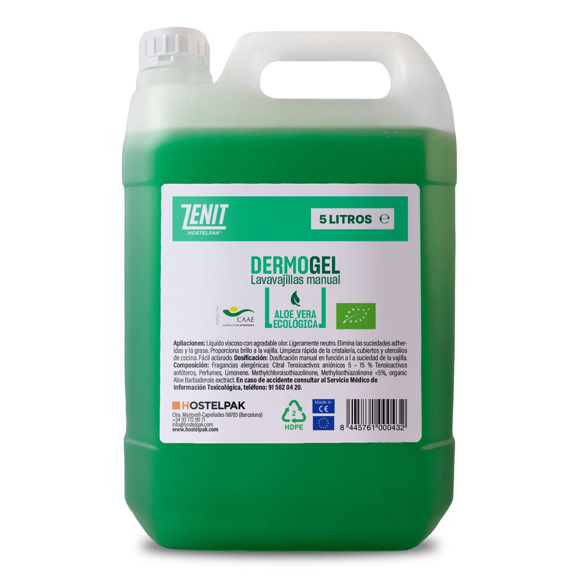 5L - Lavavajillas líquido a mano DermoGel - Poder antigrasa - Lavavajillas manual profesional