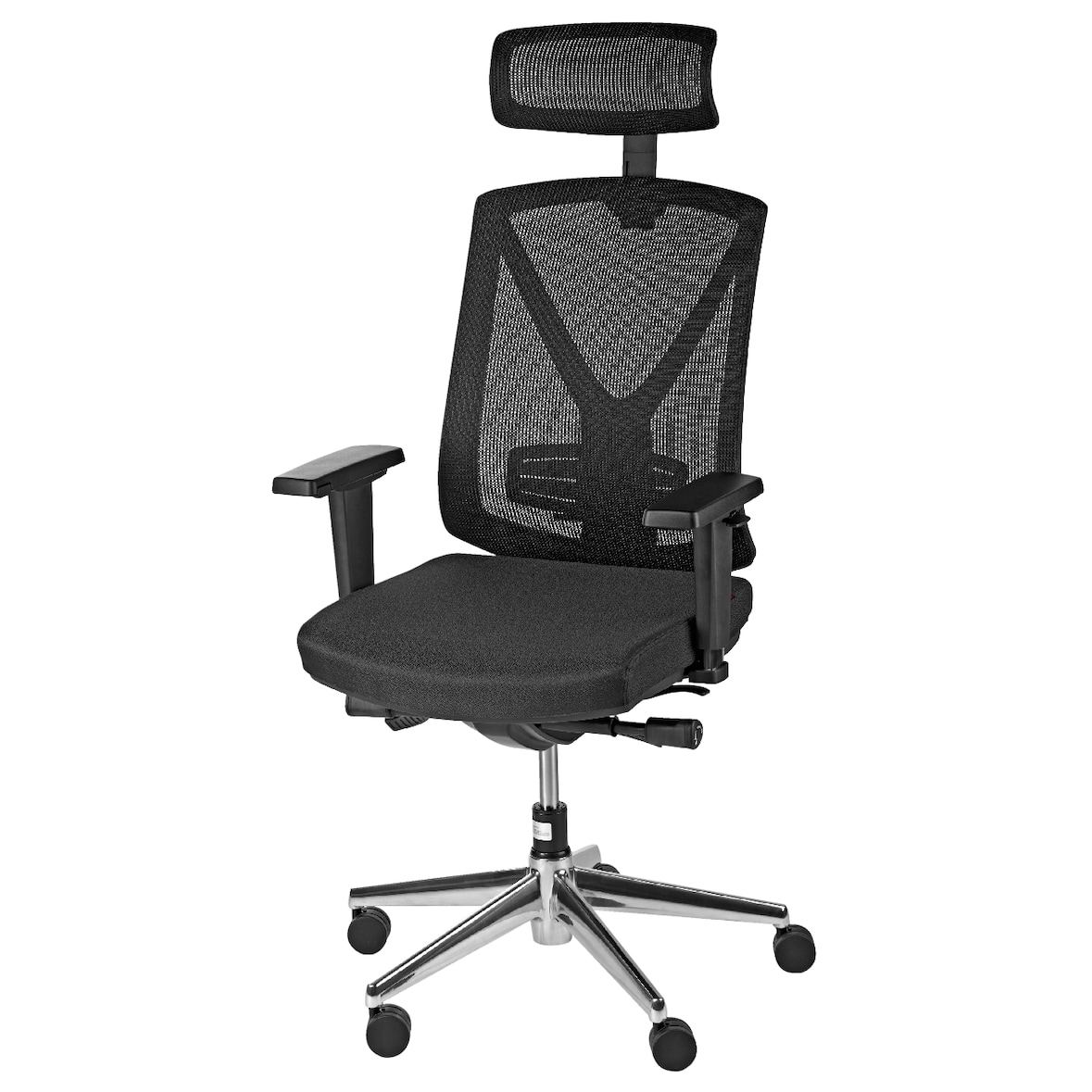 SIGMA Silla de oficina EC901, plástico, altura de asiento regulable, reposacabezas, negro
