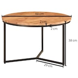 thumbnail of Akazienholz Couchtisch, Elegantes Design, Stauraum, Robustes Eisengestell. 60x60x38 cm | Kadima Design