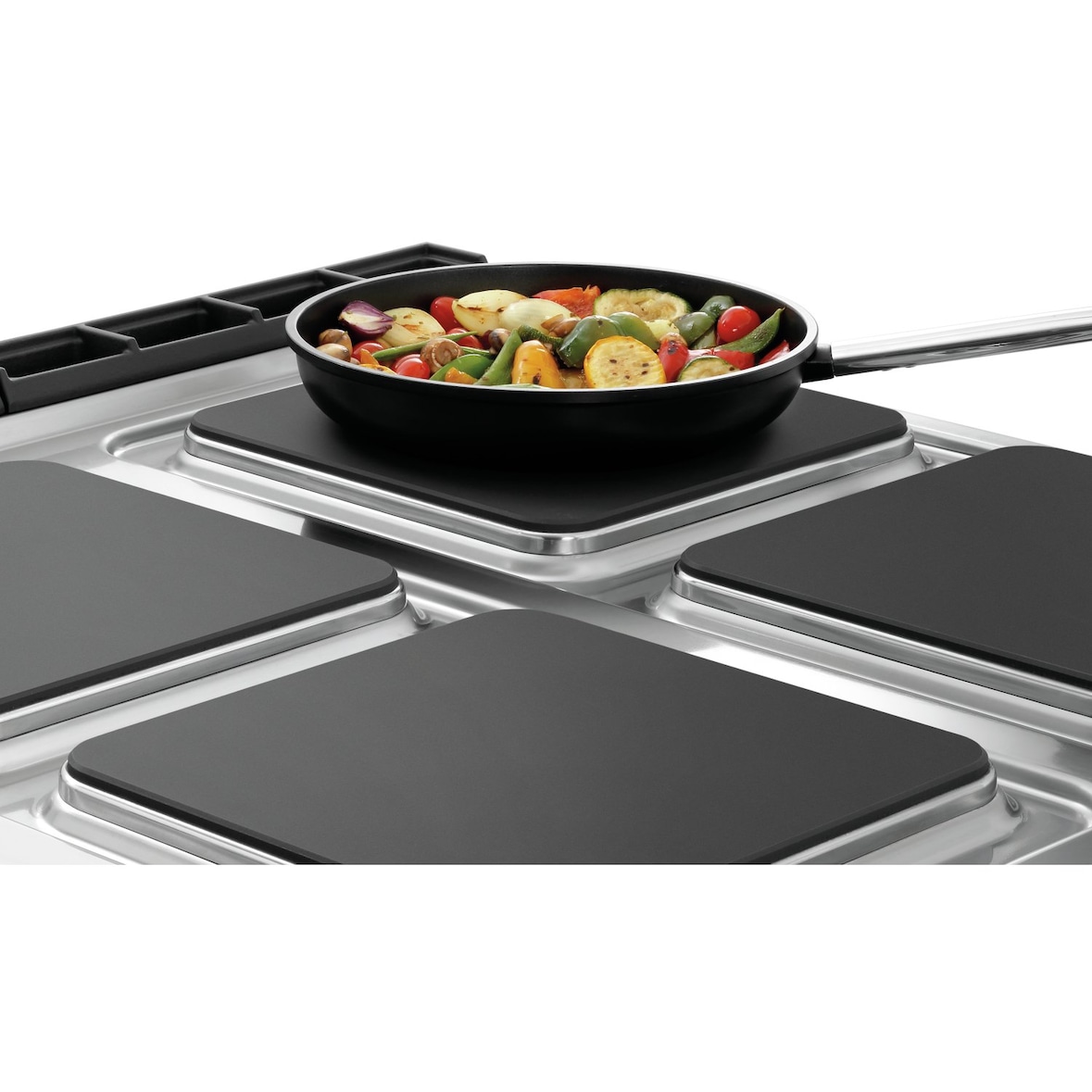 Fornuis | Elektrisch | EO | 4 Kookplaten | 4x 4kW | Elektrische Oven | 2/1 GN | 5.6kW | 800x900x900(h)mm