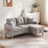 thumbnail of L-förmiges Sofa 219x142x90 cm mit Chaiselongue und Stauraum – Flexibles Design für modernen Komfort in Dunkelgrau