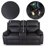 thumbnail of Kinosessel, 2er-Fernsehsessel mit Relaxfunktion, mechanisch mit Liegefunktion Easy-Lift, für 2 Personen, Kunstleder in Schwarz, Raburg Flix