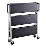 thumbnail of METRO Professional Carro de servicio GFT1003, plástico / aluminio, 51 x 93 x 93 cm, plegable, 4 ruedas/2 frenos, 3 estantes, 50 kg por estante, negro