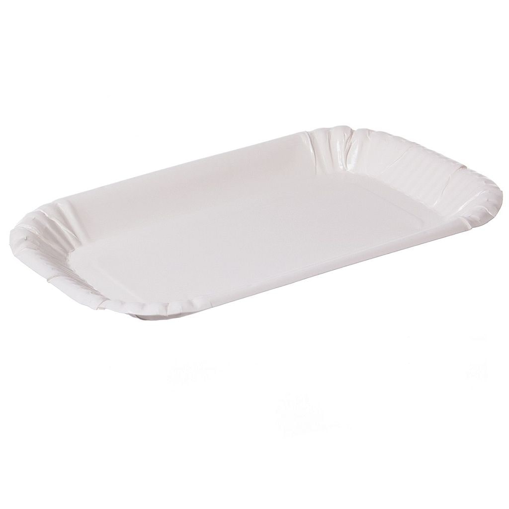 1000x Pappschalen eckig 15 x 23 x 2 cm weiß KU 60