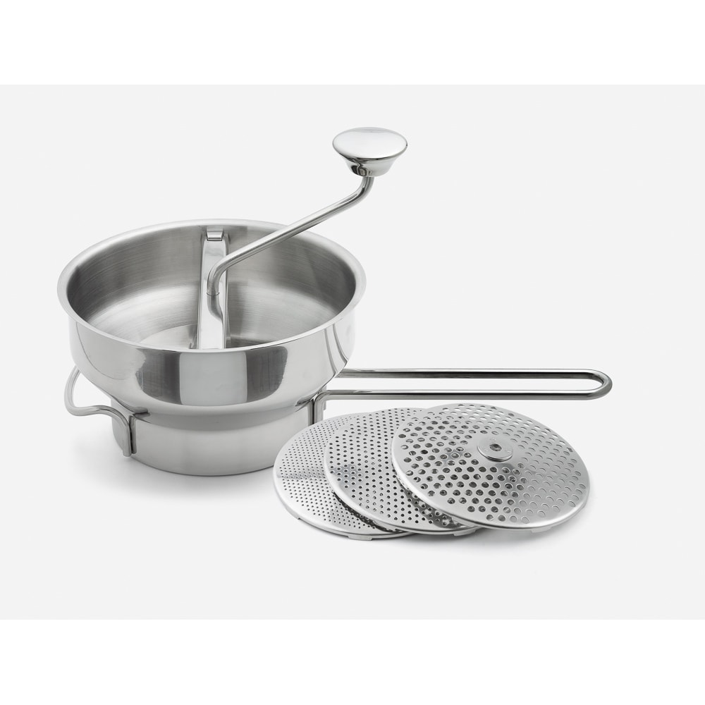 Moulin à légumes avec 3 disques en inox - Weis Argent / Métallique Rond Acier Inoxydable (inox  Table Passion 37.00x20.00 cm