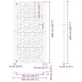 thumbnail of vidaXL Poort met bladontwerp 105x205 cm weervast staal