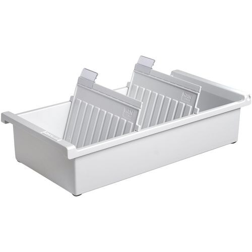 HAN Karteikartenbox DIN A6 1300 Karten Lichtgrau 17,1 x 32 x 7,6 cm