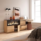 thumbnail of Frisiertisch, Schminktisch, Ablage, 234x35x75 cm, Mit Schublade, XXL Elektrokamin, Kommode, Moderner Stil, Eiche _ 452_53