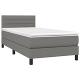 thumbnail of vidaXL Boxspringbett mit Matratze & LED Dunkelgrau 90x190 cm Stoff