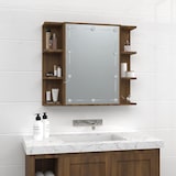 thumbnail of vidaXL Spiegelschrank mit LED Braun Eichen-Optik 70x16,5x60 cm
