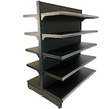 thumbnail of EUROP'METAL Gondole Centrale SUITE (Double Face) Noir H.164xP.30xL.100cm Base + 4 Tablettes supérieures et porte étiquettes G10PROF300N