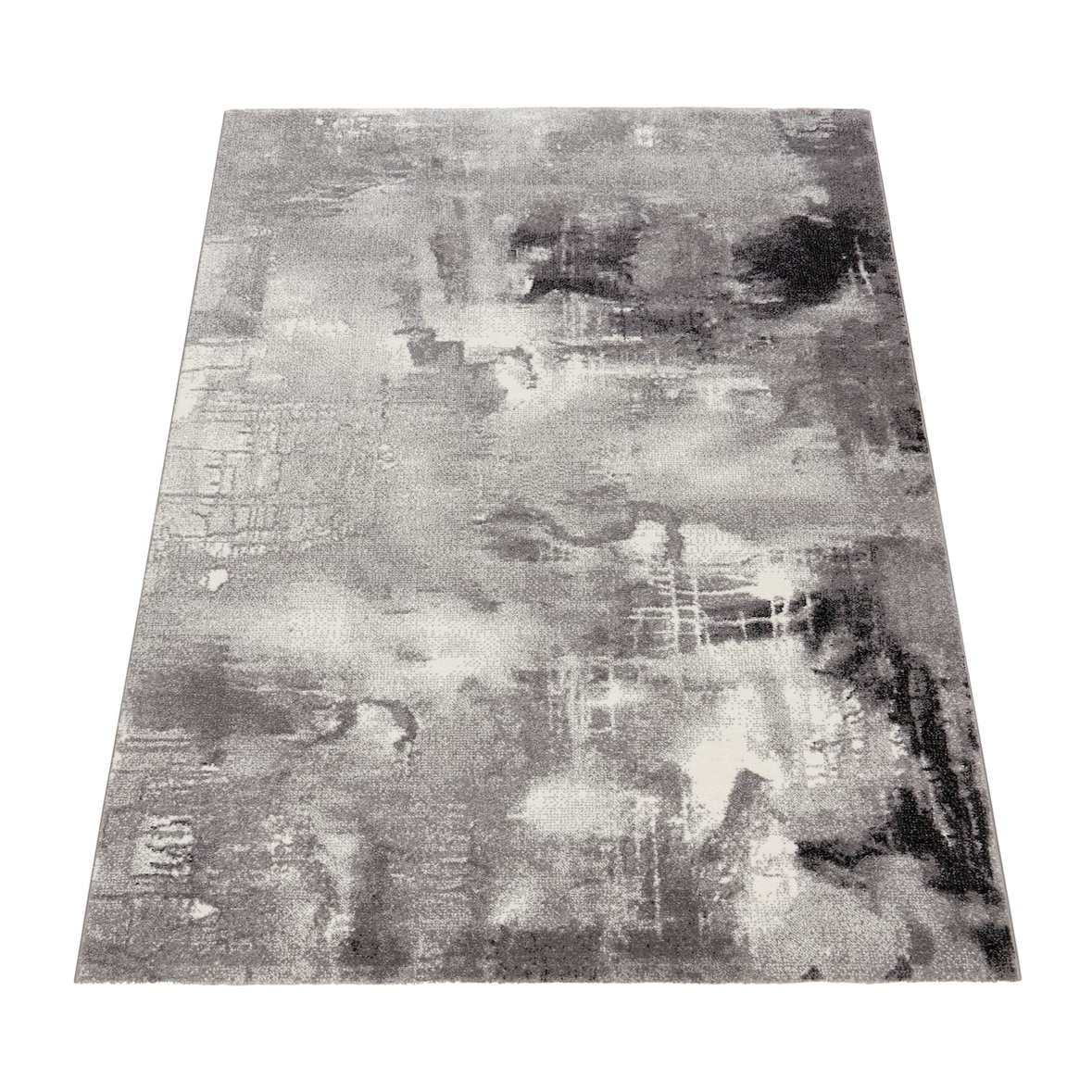 Teppich Kurzflor Abstrakt Wohnzimmer schmutzabweisend Hellgrau Rechteckig 160x230 | 100% Polypropylen | Florhöhe: 12 mm | nur Handreinigung