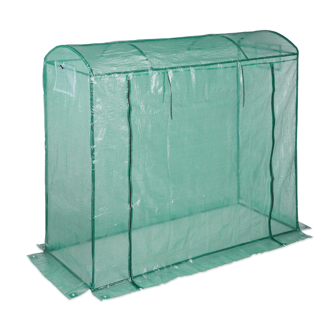 Relaxdays Tomatengewächshaus, rundes Dach, mit Tür, Tomatenhaus aus Stahl und Folie, UV-beständig, HBT: 170x80x200, grün