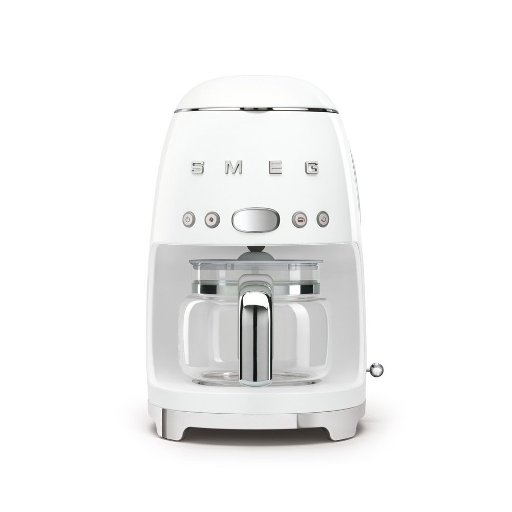 Machine à café filtre années 50 1,4 l blanc -   Inox Smeg 25.6x24.5 cm