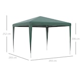 thumbnail of Outsunny Gazebo da Giardino 3x3m Pieghevole e Portatile Anti UV Verde