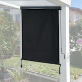 thumbnail of Toldo vertical HWC-F42, toldo vertical protección de la intimidad estor enrollable exterior, protección UV 50 tejido ~ 250x100cm, negro