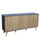 thumbnail of Mobile credenza da interno salotto moderno in legno nobilitato bilaminato con ante push and pull Linea Elegance -  Bianco e legno naturale