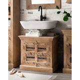 thumbnail of SIT Möbel 5-delige badkamerset in natuurlijk mangohout, 1 hoge kast, 1 onderkast, 1 spiegel, 1 kleine kast, 1 wandkast, B 44 x D 35 x H 188 cm