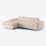 thumbnail of Divano letto 3 posti penisola sinistra contenitore poggiatesta regolabile Nura - Beige-C241563.G008