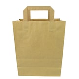 thumbnail of 250 Einweg Papiertragetaschen braun M 22 cm x 10 cm x 28 cm mit Tragegriff