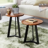 thumbnail of FineBuy Beistelltische 2-teilig Sheesham Metall Holz-Satztisch Industrial Hocker