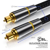 thumbnail of CSL Optisches-Kabel, S/PDIF, Toslink, Metallstecker, Nylonmantel, Lichtwellenleiter, Audiokabel - 5m