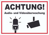 thumbnail of Achtung Audio- und Videoüberwachung Schild A1 (594x841mm)