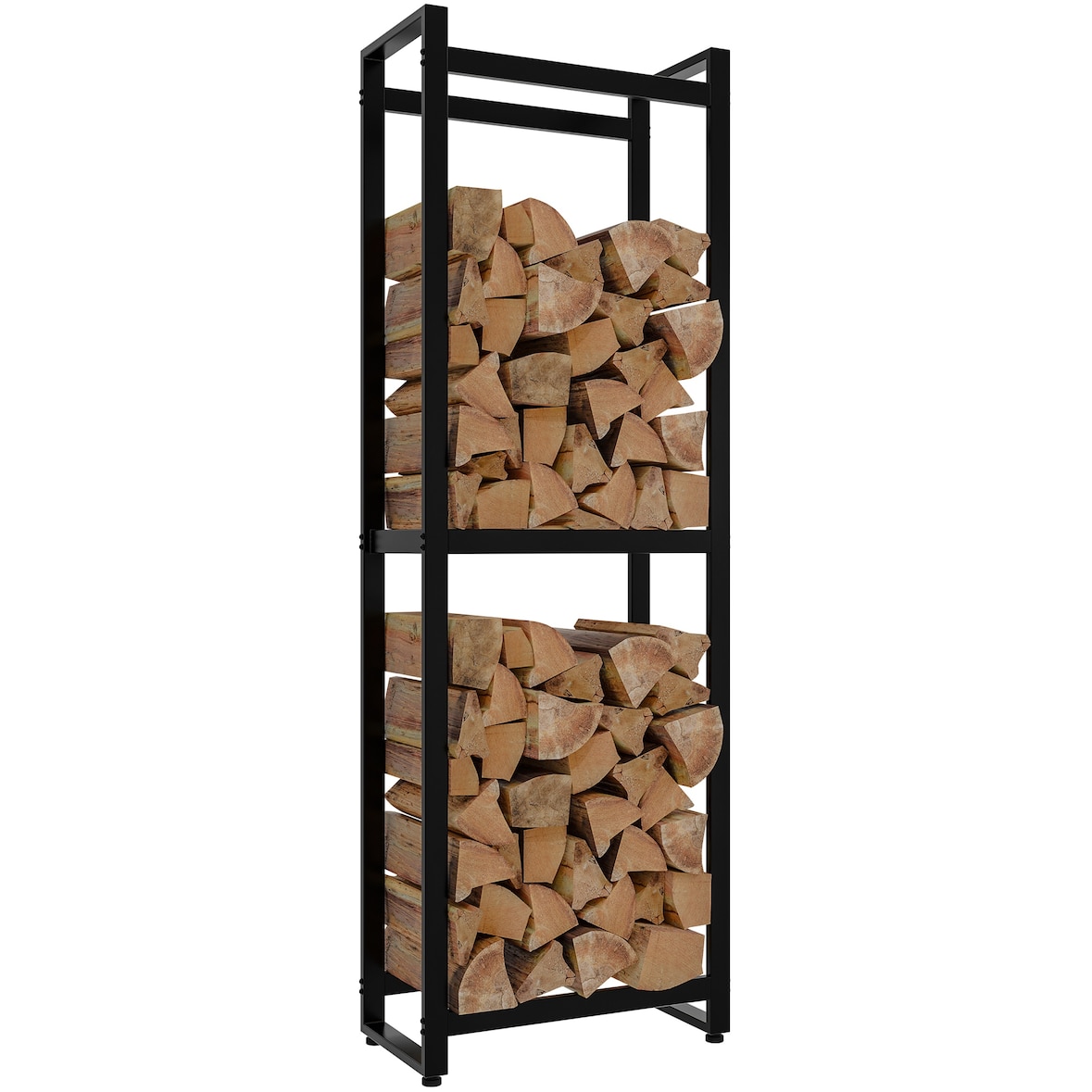 DELUKE® Kaminholzregal innen Metall STAPO 25x50x150cm Brennholzregal innen Kaminholzständer Kaminholzhalter Feuerholzregal Holz stapeln Wohnzimmer