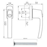 thumbnail of Abschließbare Fenstergriffe 8 Stück Aluminium Terrassentür Griff Balkontürgriff Fenstergriffe weiß