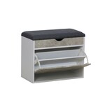 thumbnail of CRO Scarpiera in pannello truciolare con scomparto superiore e cuscino in poliestere - doppia profondità - cm 60x30 h. cm 50