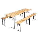 thumbnail of Set brouwer tafel en inklapbare houten banken 218 cm