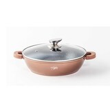 thumbnail of WOK Servierpfanne Schmorpfanne/ Niedrigtopf/ Kochtopf Induktion Ø28cm Aluguss Silikon-Griffe Copper