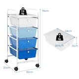 thumbnail of COSTWAY Rollwagen mit 4 stapelbaren Schubladen, Schubladen-Rollwagen, Rollcontainer mit Metallrahmen und Regal