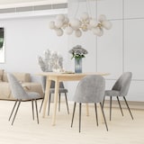 thumbnail of Pack de 4 Sillas de Comedor Modernas Sillas de Cocina Tapizada en Terciopelo con Respaldo Alto y Patas de Acero para Sala de Estar 50x56x83 cm Gris