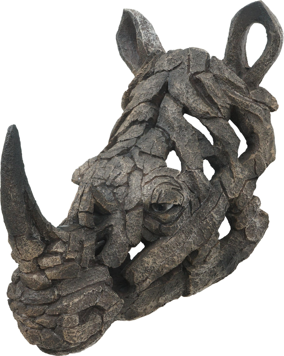 Décoshop26 - Dekorative Nashornkopf-Wandtrophäe aus Polyresin für den Innen- und Außenbereich 26 cm 04_0008615